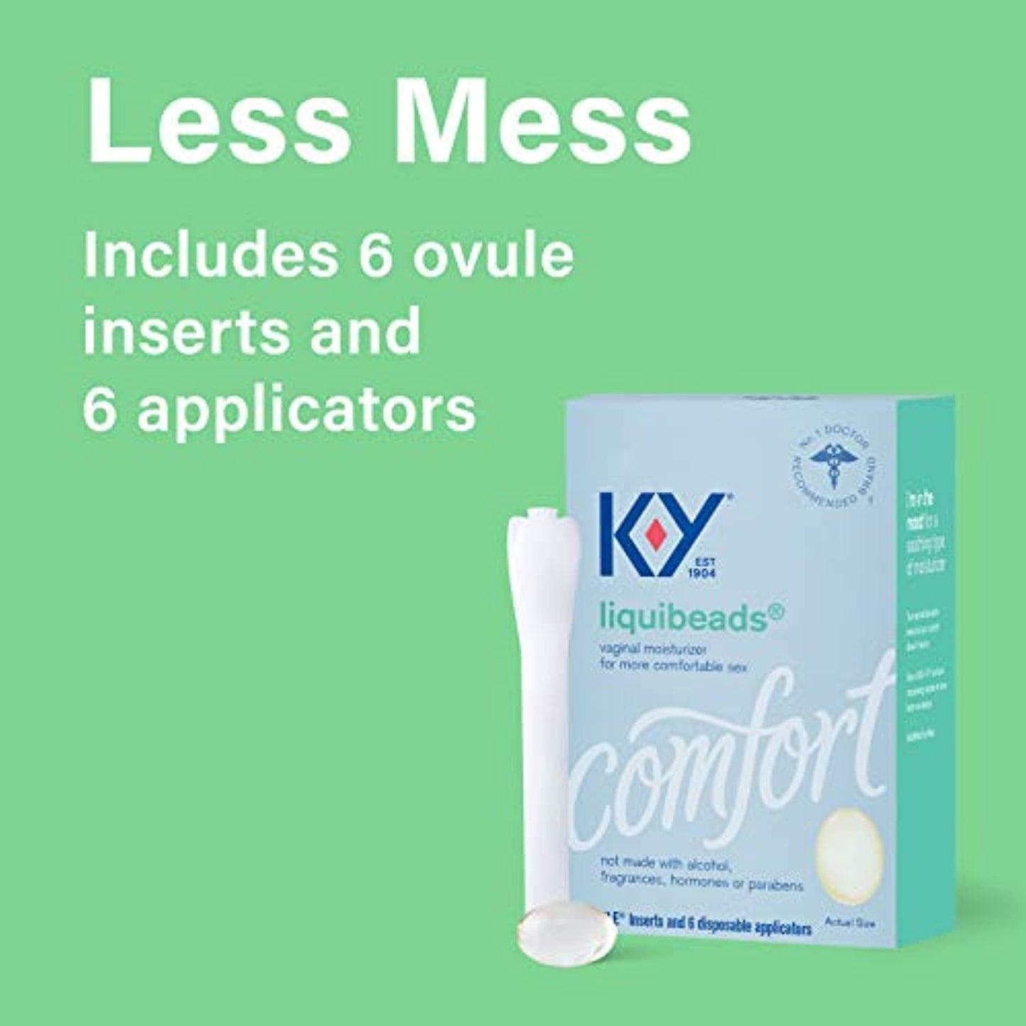 12 Pack Personal Lubricant, K-Y Liquibeads Vaginal Moisturizer, 6 Bead & 6 Apps