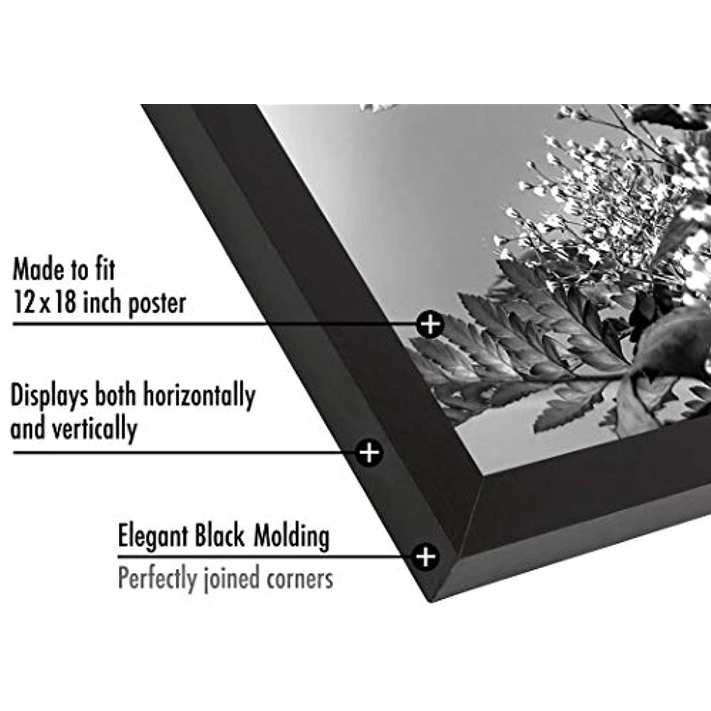 Americanflat 12x18 Poster Frame in Black with Polished Plexiglass (NEW)