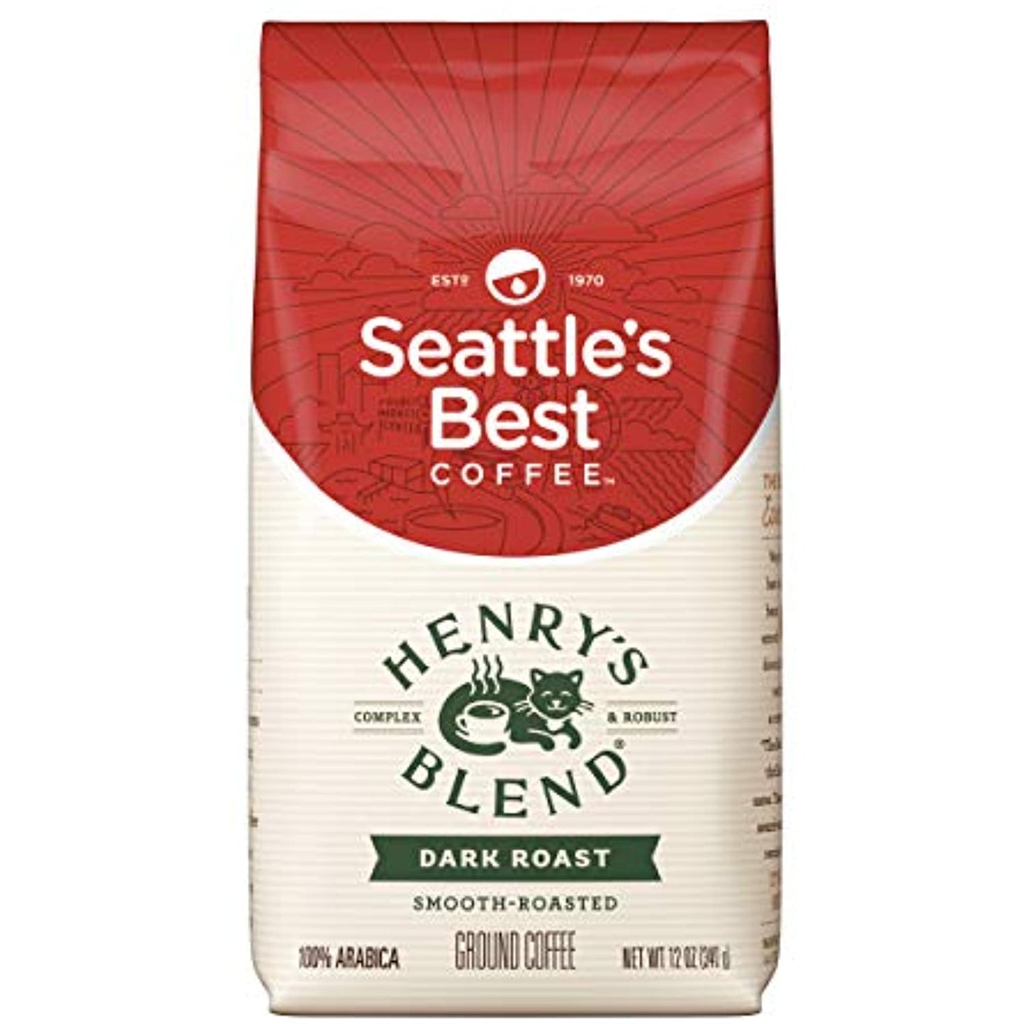 12 PACK Seattle's Best Coffee Henry's Blend Dark Roast Ground 12 OZ EA 10/2020