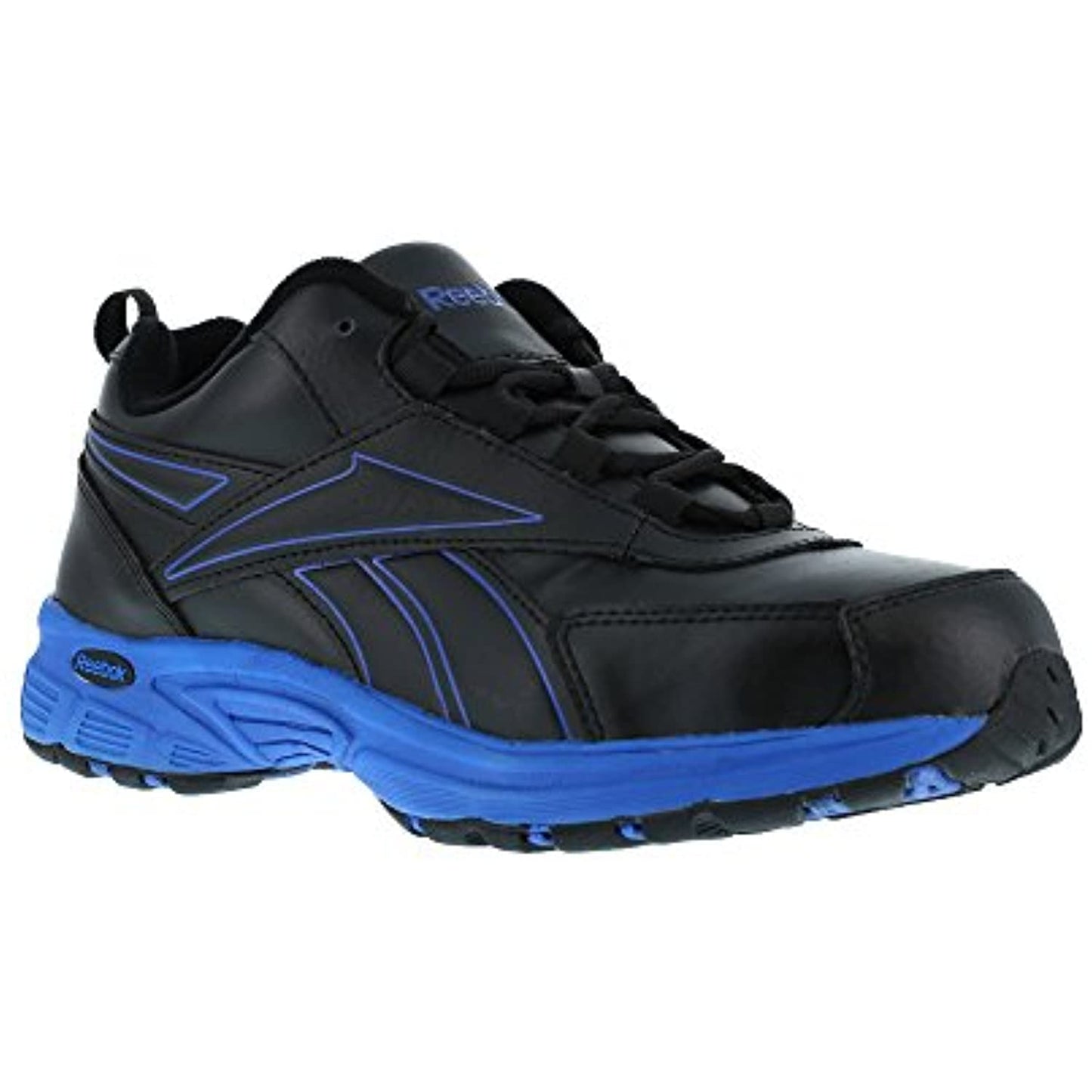 Reebok Work Oxford - Black/Blue- RB4830- Size 8.5 Wide MENS- Steel Toe, SR- NEW