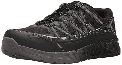 KEEN Utility Men's Asheville Alloy Toe ESD Industrial and Construction Shoe, Black/Raven, 9 D US