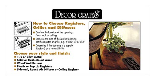 Decor Grates AJH612-RB Oriental Floor Register, 6-Inch by 12-Inch, Rubbed Bronze