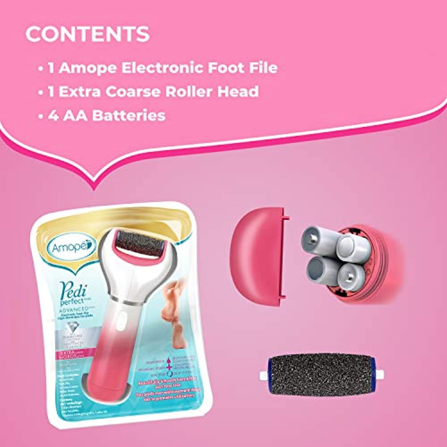 Amope Electronic Foot Filer Pedi Perfect With Avec Diamond Crystals, open box