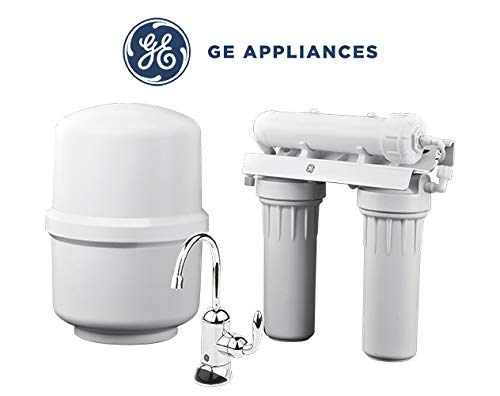 GE Reverse Osmosis Under Sink 3 Stage Water Filtration System GXRM10RBL Filters Lead, Fluoride, Chlorine, Cysts, Arsenic, Cadmium 6 (NSF/ANSI 58)