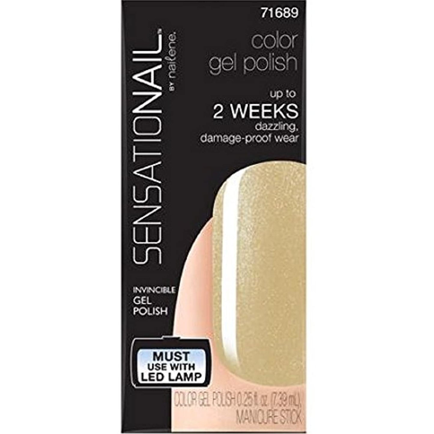 Sensationail Color Gel Polish (Little Gold Dress-71689) 0.25 oz- Lot of TWO