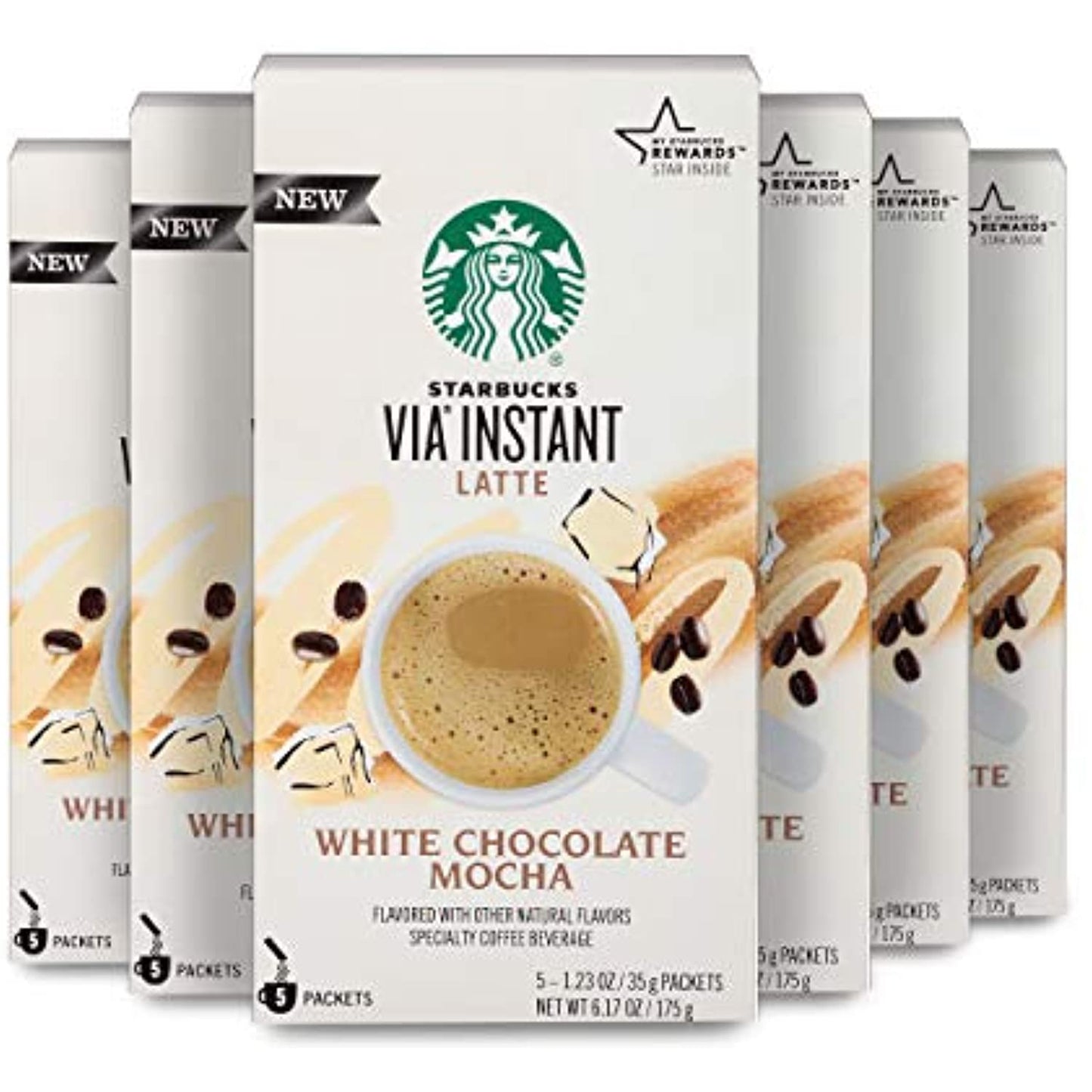 12 Boxes Starbucks Via White Chocolate Mocha Latte Flavor 60 Packs Best By 1/21