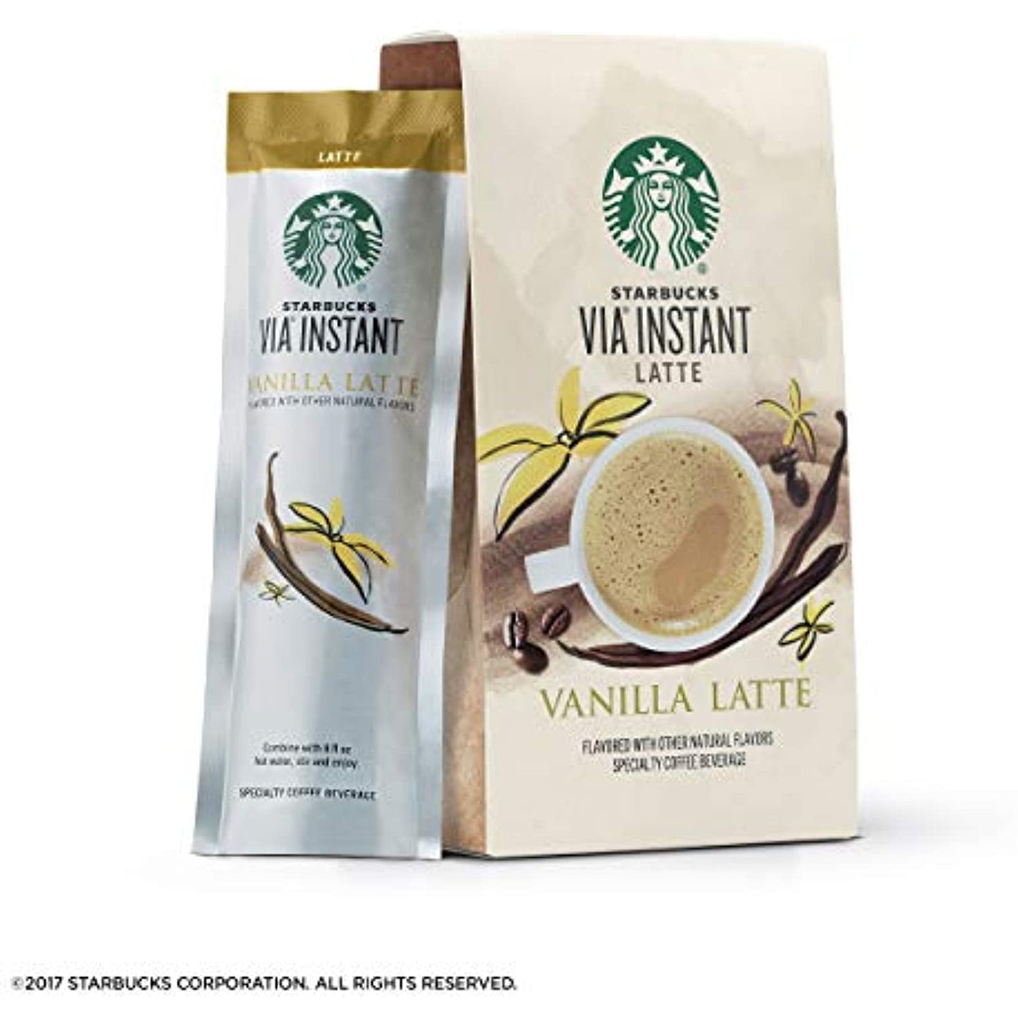 90 COUNT Starbucks VIA Instant Latte Vanilla BBD 1/2021 HUGE LOT !!!