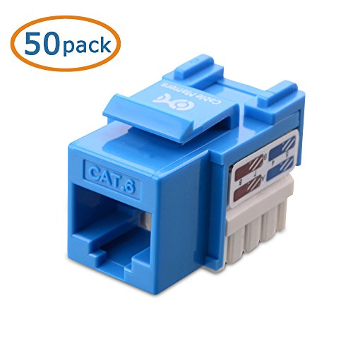 Cable Matters UL Listed 50-Pack Cat6 RJ45 Keystone Jack in Blue and Keystone
