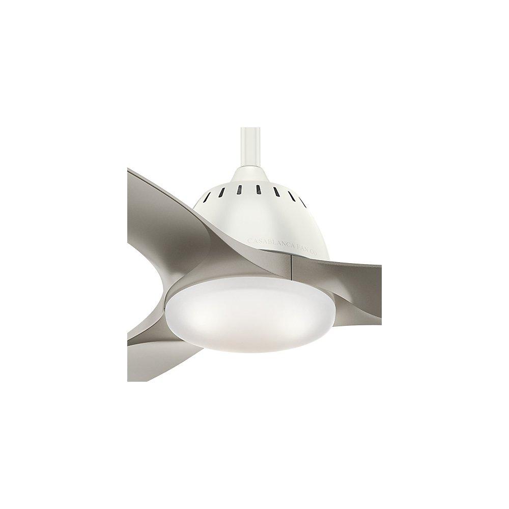 Casablanca Indoor Ceiling Fan with LED Light and Remote Control - Wisp 44 inch, White, 59149