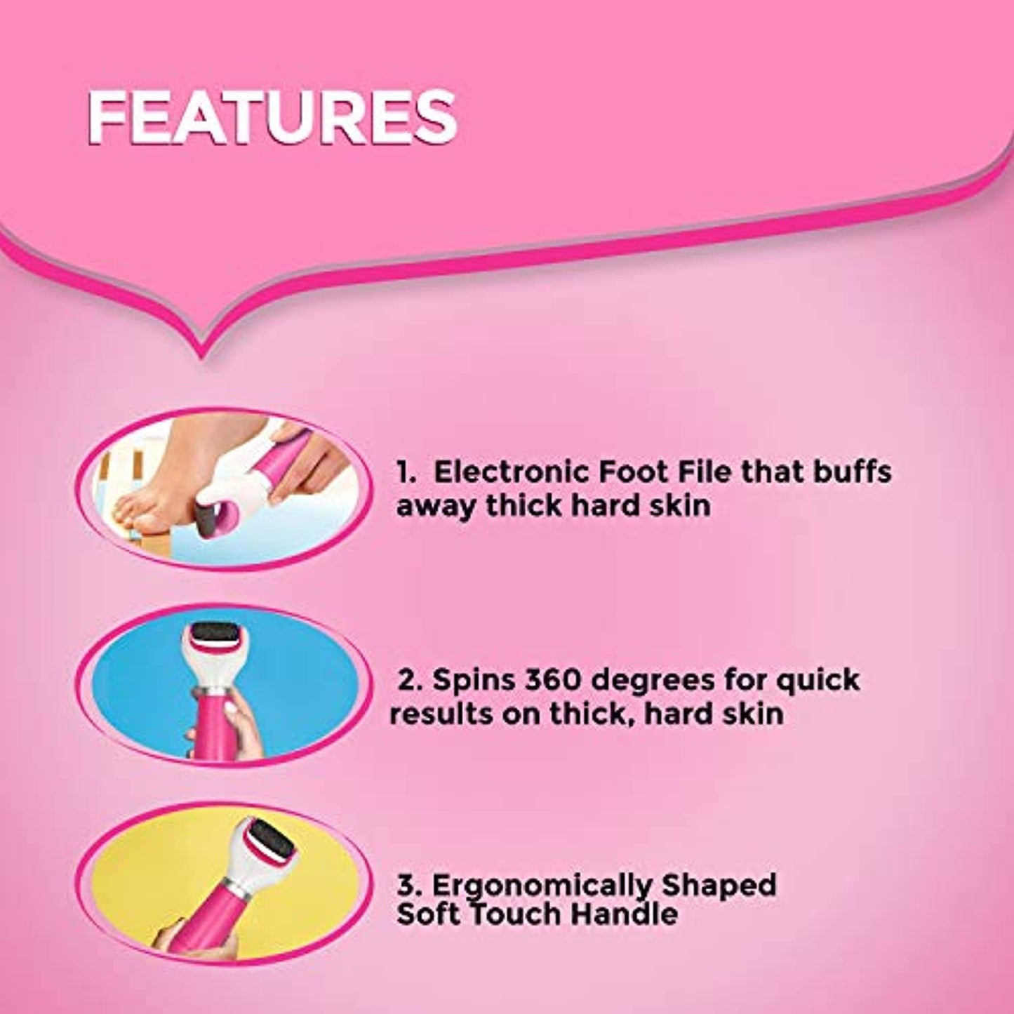 Amope Electronic Foot Filer Pedi Perfect With Avec Diamond Crystals, open box