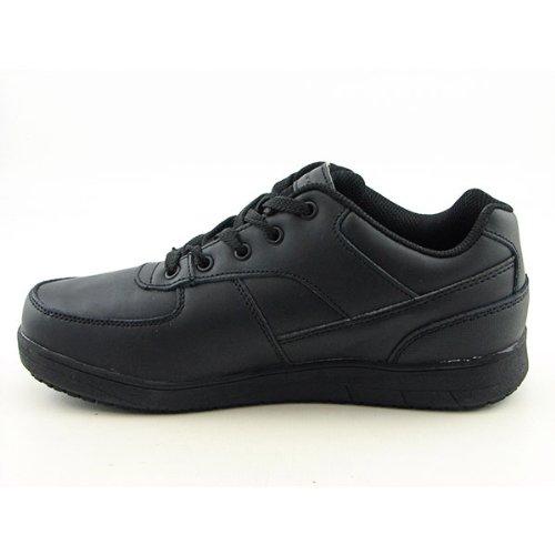 Genuine Grip Footwear Men's Slip-Resistant Athletic,Black Leather,US 14 W