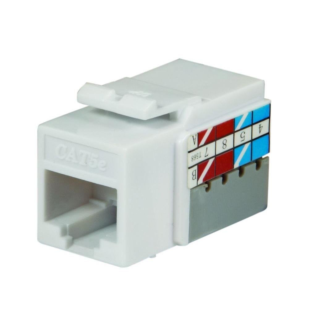 CE TECH Category 5e Jack - White (25-Pack)