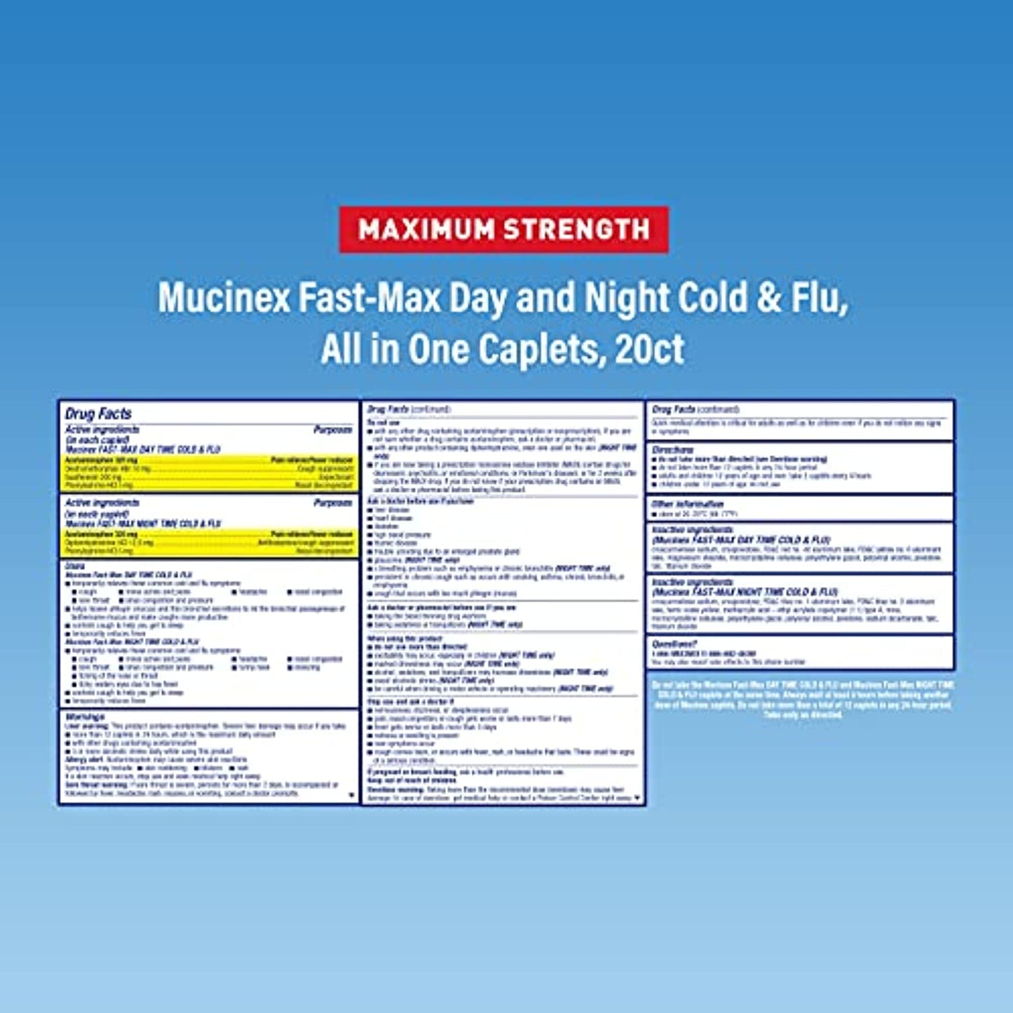 6pk of Mucinex Maximum Strength Fast-MAX  Day & Night All-in-One 20ct EXP 11/22