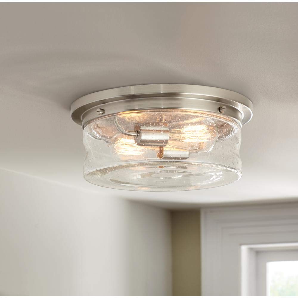 Home Decorators Collection 2-Light Brushed Nickel Flushmount