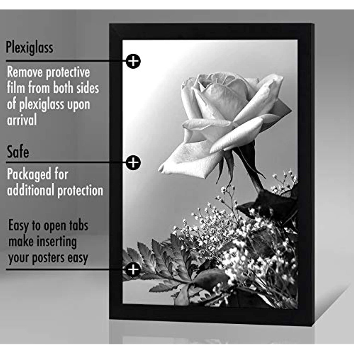 Americanflat 12x18 Poster Frame in Black with Polished Plexiglass (NEW)