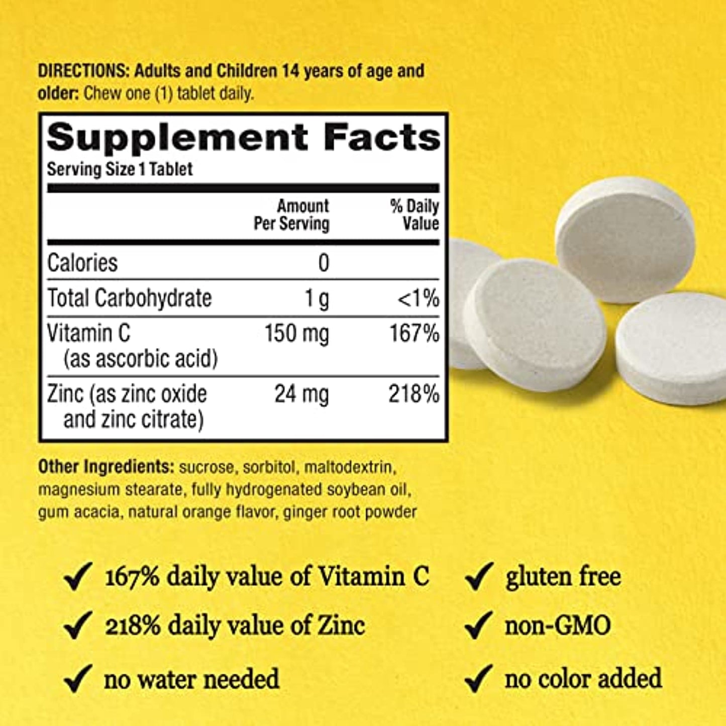 Arborne Immune System Support Chewables Zinc Vitamin C 32ct New in Box 01/2023