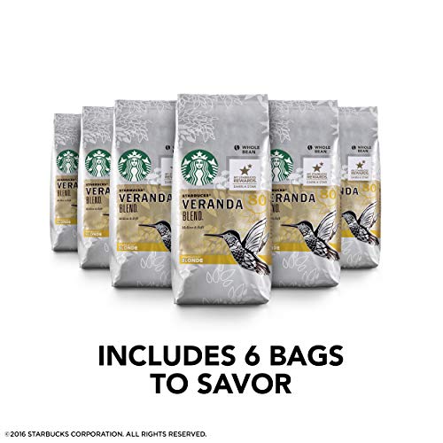 6 PACK Starbucks Veranda Blonde Roast Whole Bean Coffee Best Before August 2020