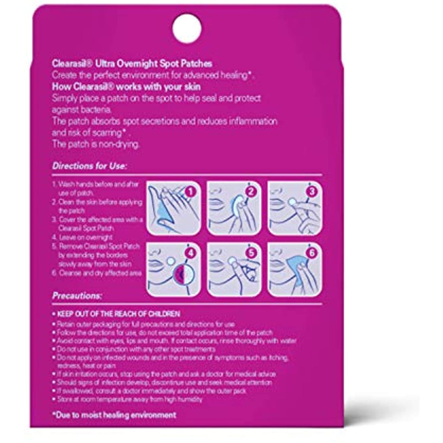 Acne Treatment Face Patches - Clearasil Ultra Overnight Spot Patches Advanced Healing for Acne Control, 18 Count (Pack of 2)