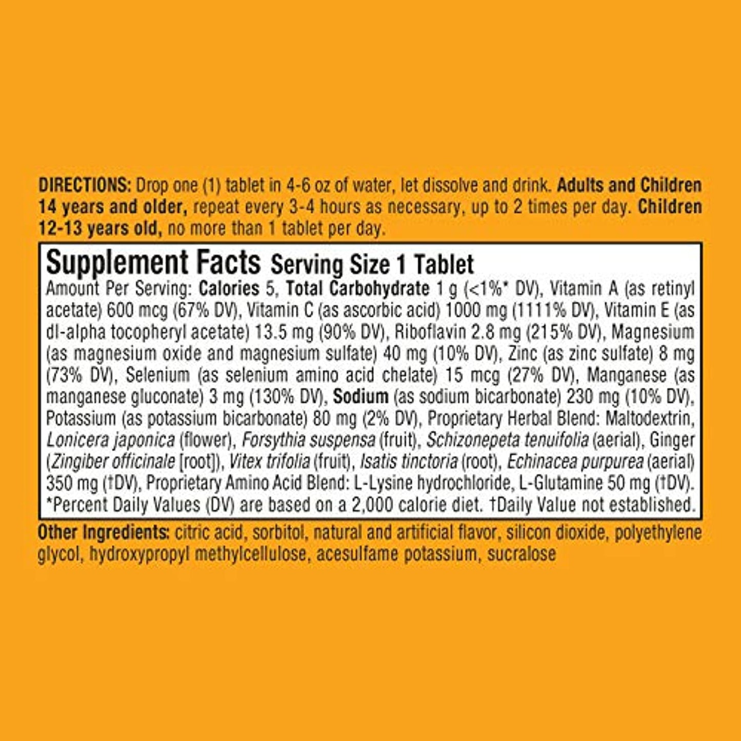 Airborne Original Vitamin C Zesty Orange Effervescent Tablets 10ct 4PK Exp 9/22+