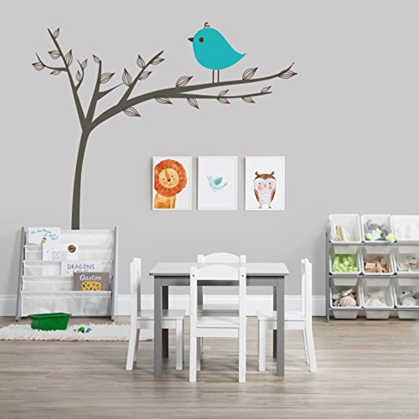 Humble Crew, Grey/White Toy Organizer, 9 Bin Storage, 24" Tall