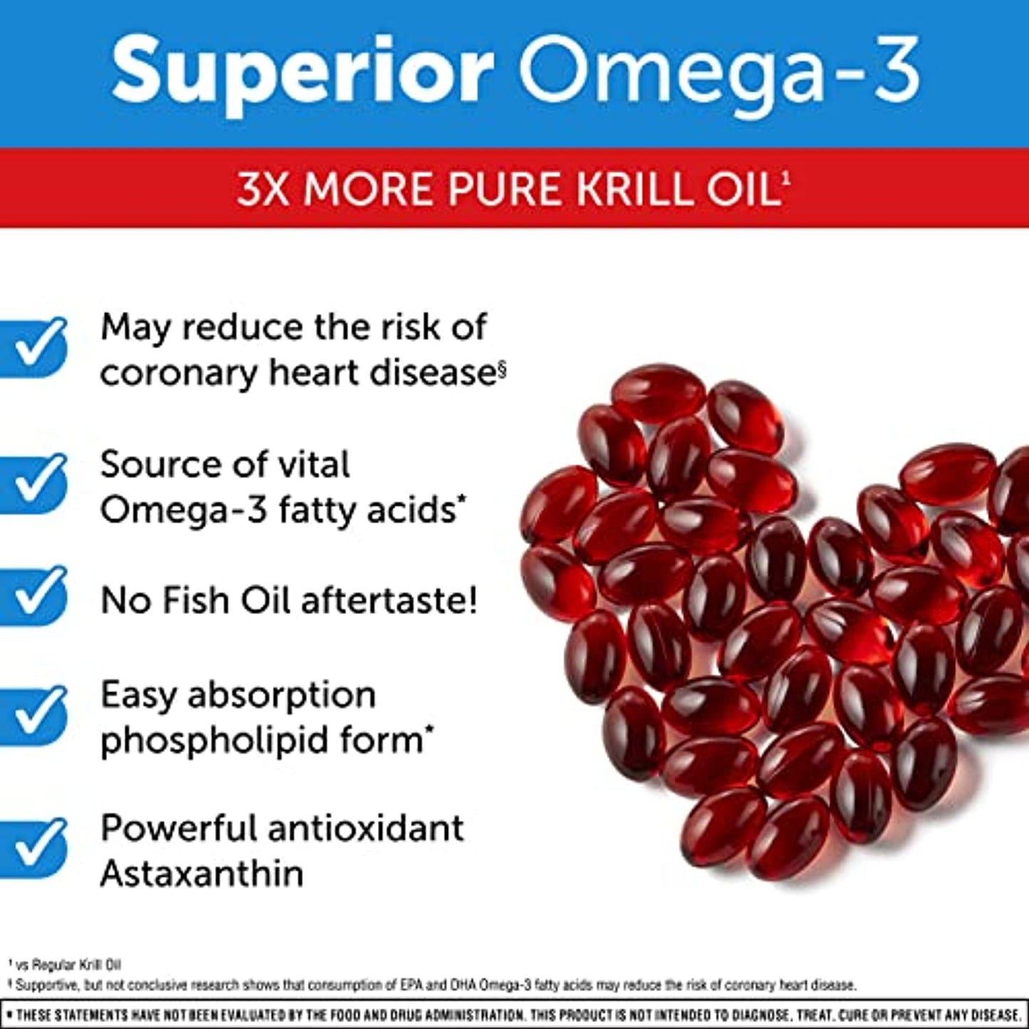 750mg Omega-3 Krill Oil Supplement, MegaRed Ultra Strength Softgels (80 Count in a Box), Has No Fishy Aftertaste and Has EPA & DHA Plus Antioxidant Astaxanthin