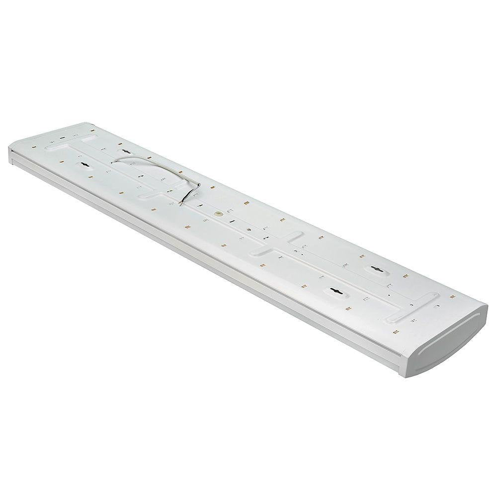 Commercial Electric 4 ft. White LED High Output Wrap Bright White CRACKED LENS