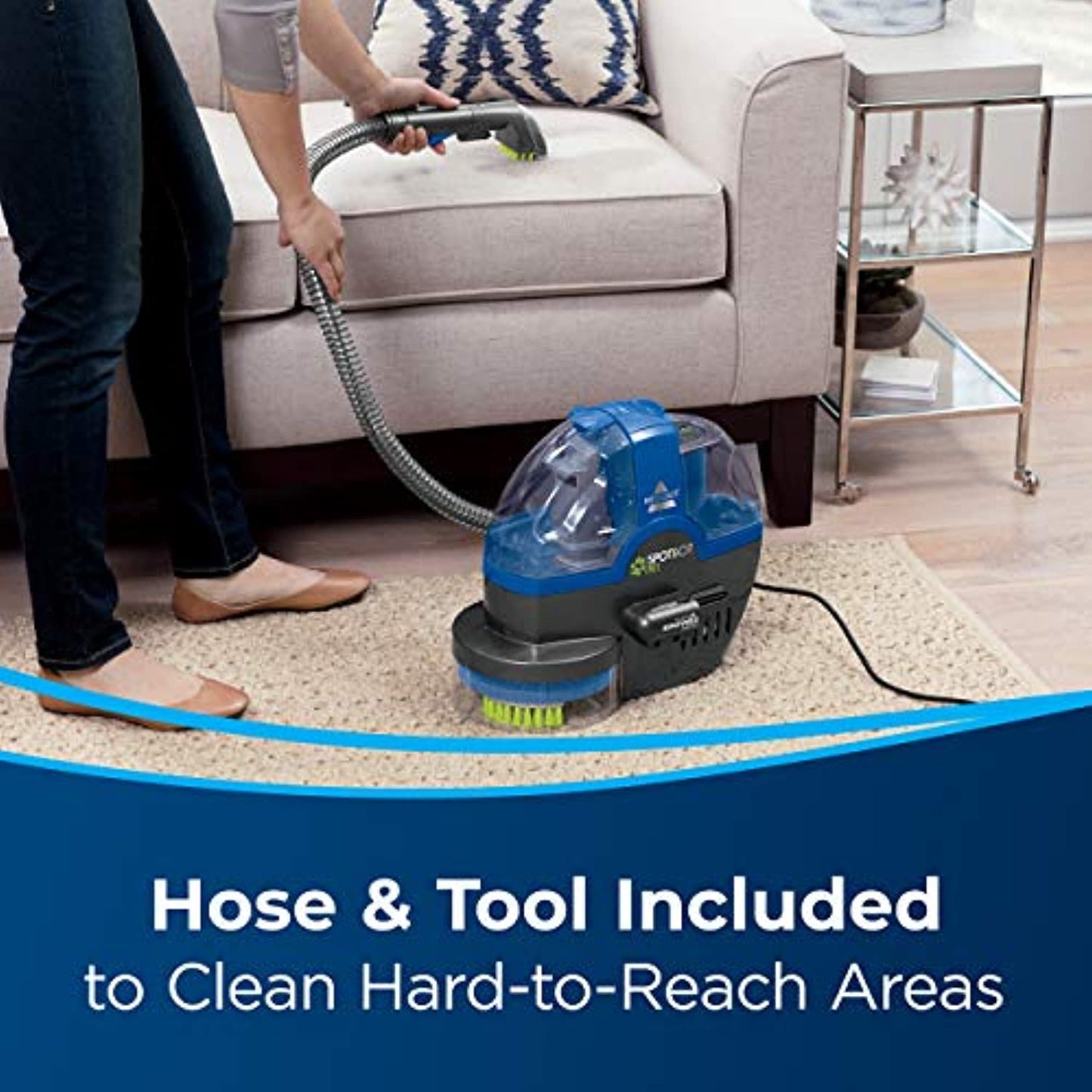Bissell SpotBot Pet Handsfree Portable Deep Cleaner, Blue, 2117A OPEN BOX