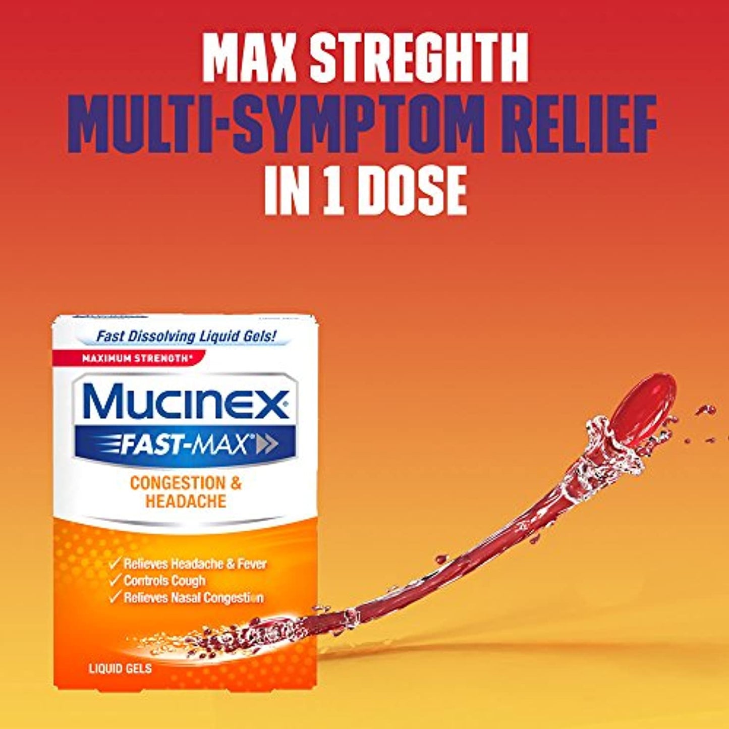4 pack Mucinex Fast-Max Max Strength (16ct) EXP 12/2021