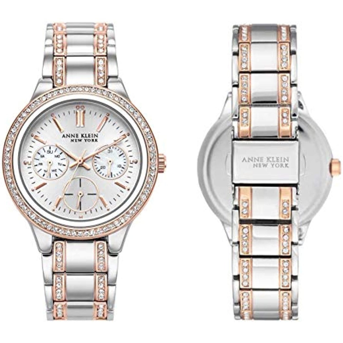 Anne Klein New York Two-Tone Swarovski Crystal Women's Watch 12/2297SVRT NO BOX