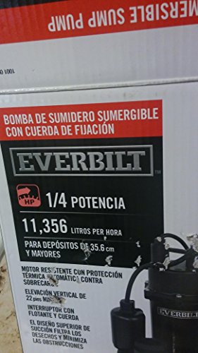 Everbilt 1/4 HP Submersible Sump Pump with Tether