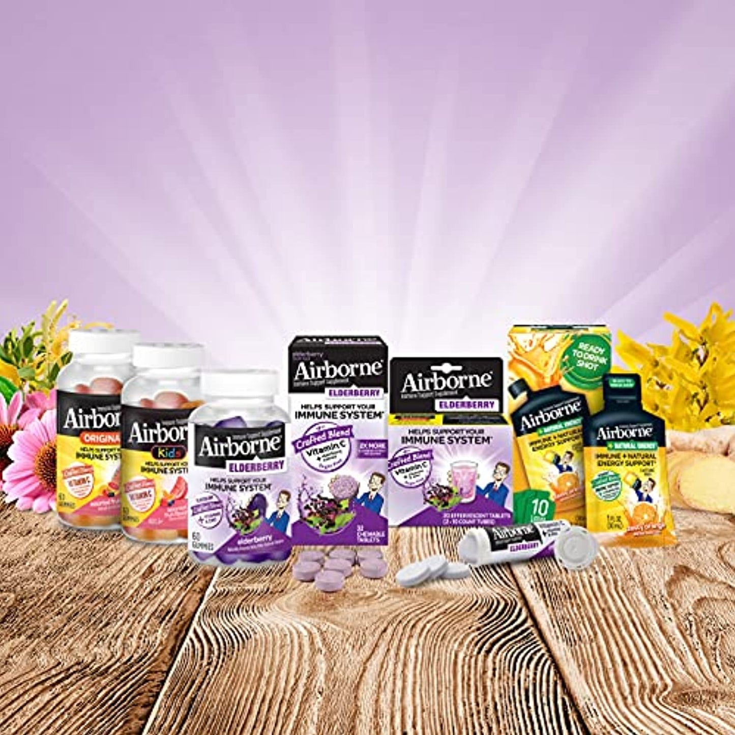 Airborne Immune Support Supplement Elderberry Flavor 32 Chews Tablets 6/2023