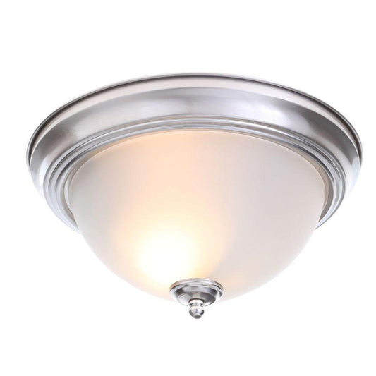 Commercial Electric Twin Pack 2-Light Brushed Nickel Flushmount