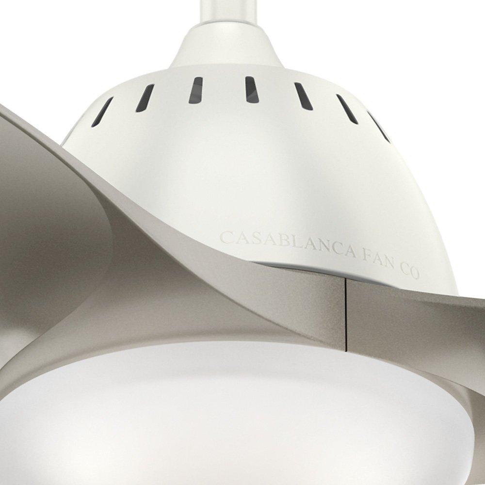 Casablanca Indoor Ceiling Fan with LED Light and Remote Control - Wisp 44 inch, White, 59149