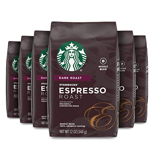 6 PACK Starbucks Espresso Whole Bean Coffee (12 oz. ea) Best Before July 2020