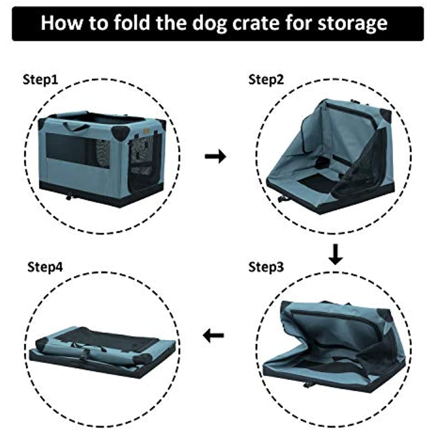 Akinerri Folding Soft Dog Pet Crate Kennel  (*OPEN BOX*)