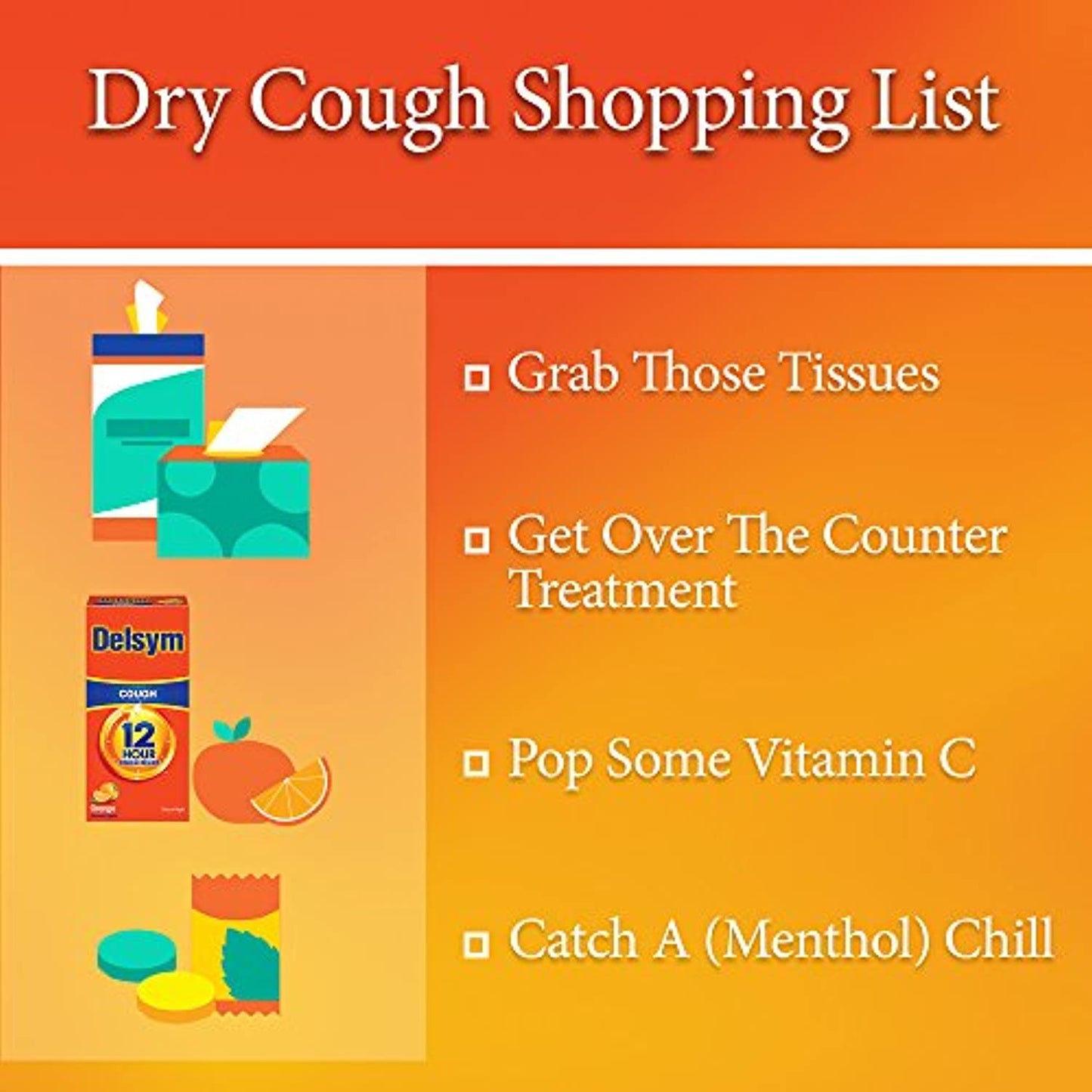 Lot of 6 Delsym Cough Suppressant Liquid Orange Flavor 3 oz each EXP 01/23