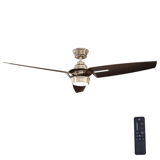 Home Decorators Collection Iron Crest 60 in. LED DC Motor Indoor Brushed Nicke..