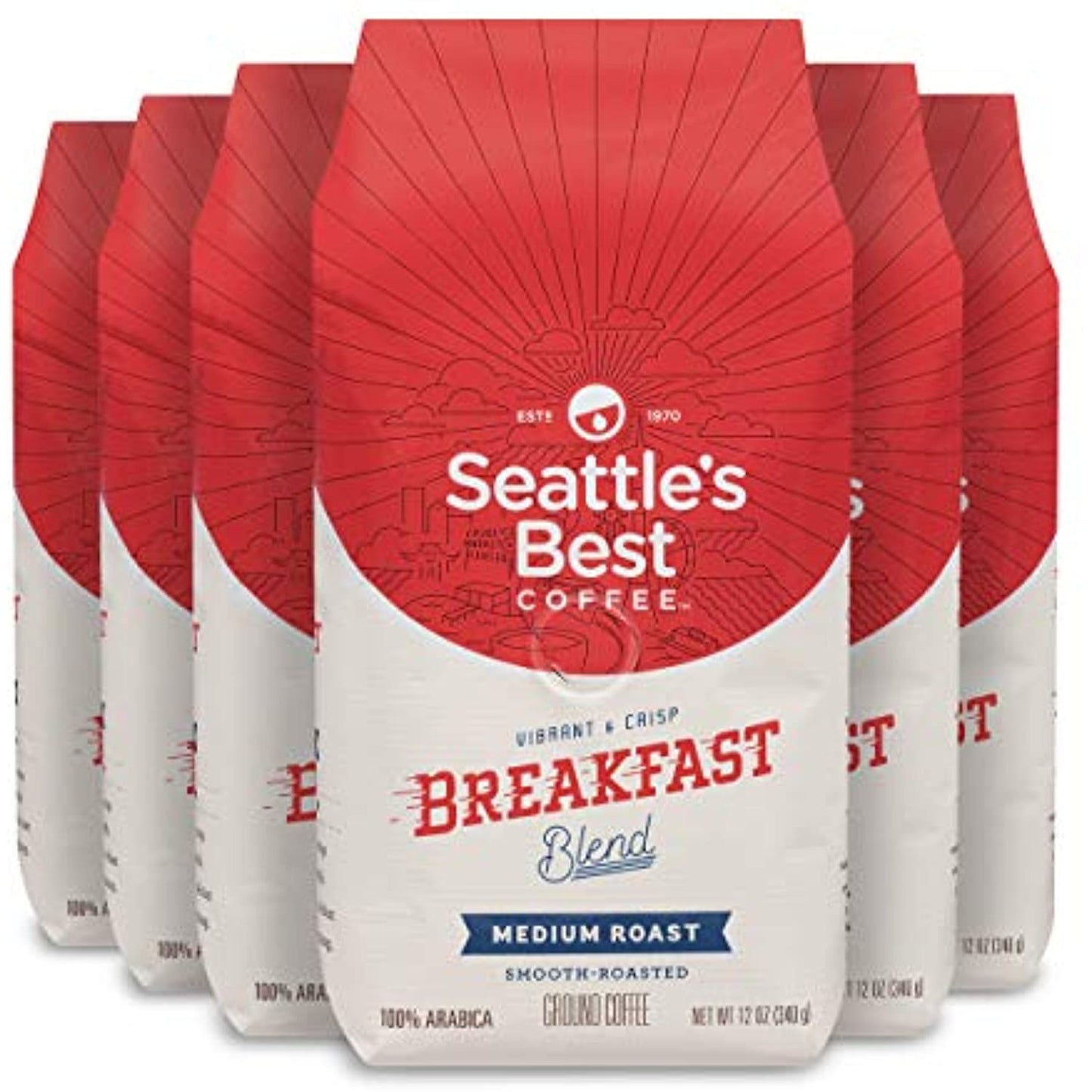 6 Pack Seattle's Best Breakfast Blend Ground Coffee 12oz Each Best Before 2/2021