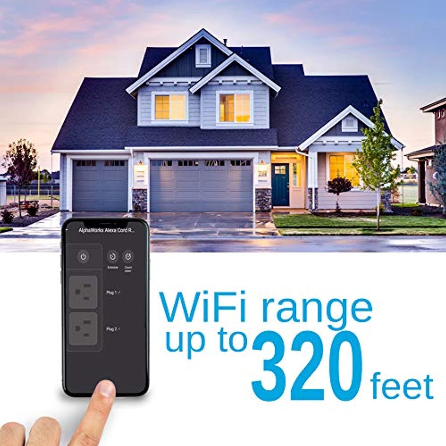 AlphaWorks Cord Reel Extension 14AWG x 50' Feet (2)IP64 Wireless 125v *OPEN BOX*