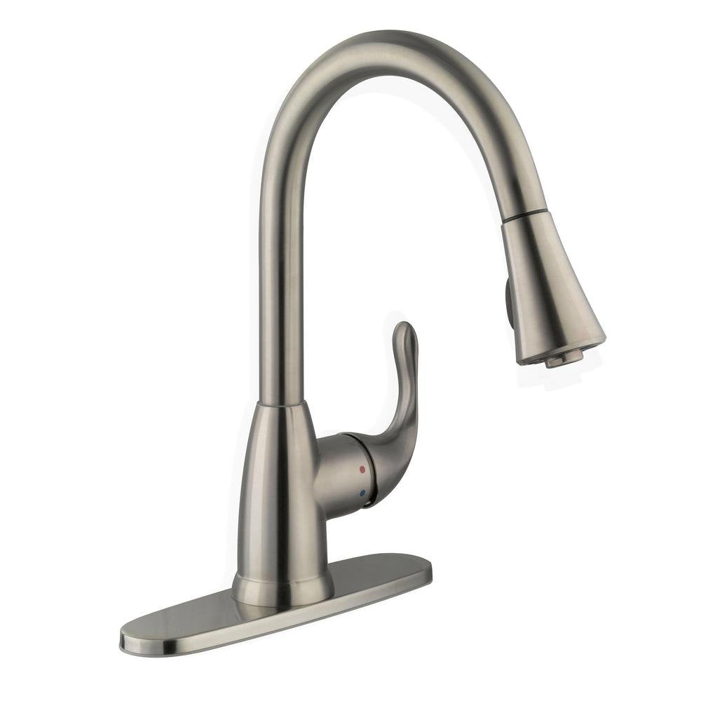 Glacier Bay 67551-0308D2 Market Single-Handle Pull-Down Sprayer Stainless Steel