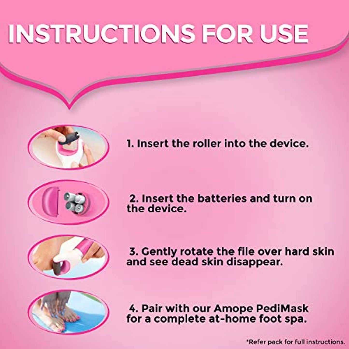 Amope Electronic Foot Filer Pedi Perfect With Avec Diamond Crystals, open box