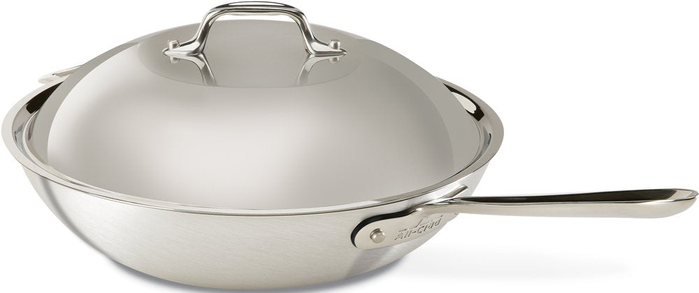 All-Clad 7412 MC2 Professional Master Chef 2 Stainless Steel Bi-Ply Bonded Oven Safe PFOA Free Chefs Pan with Lid Cookware, 12-Inch, Silver