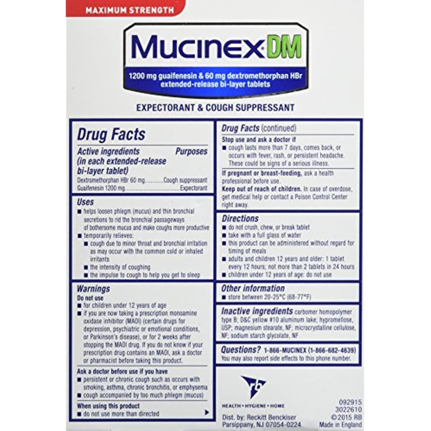 4 pack Mucinex DM Maximum Strength 12-Hour 14 ct