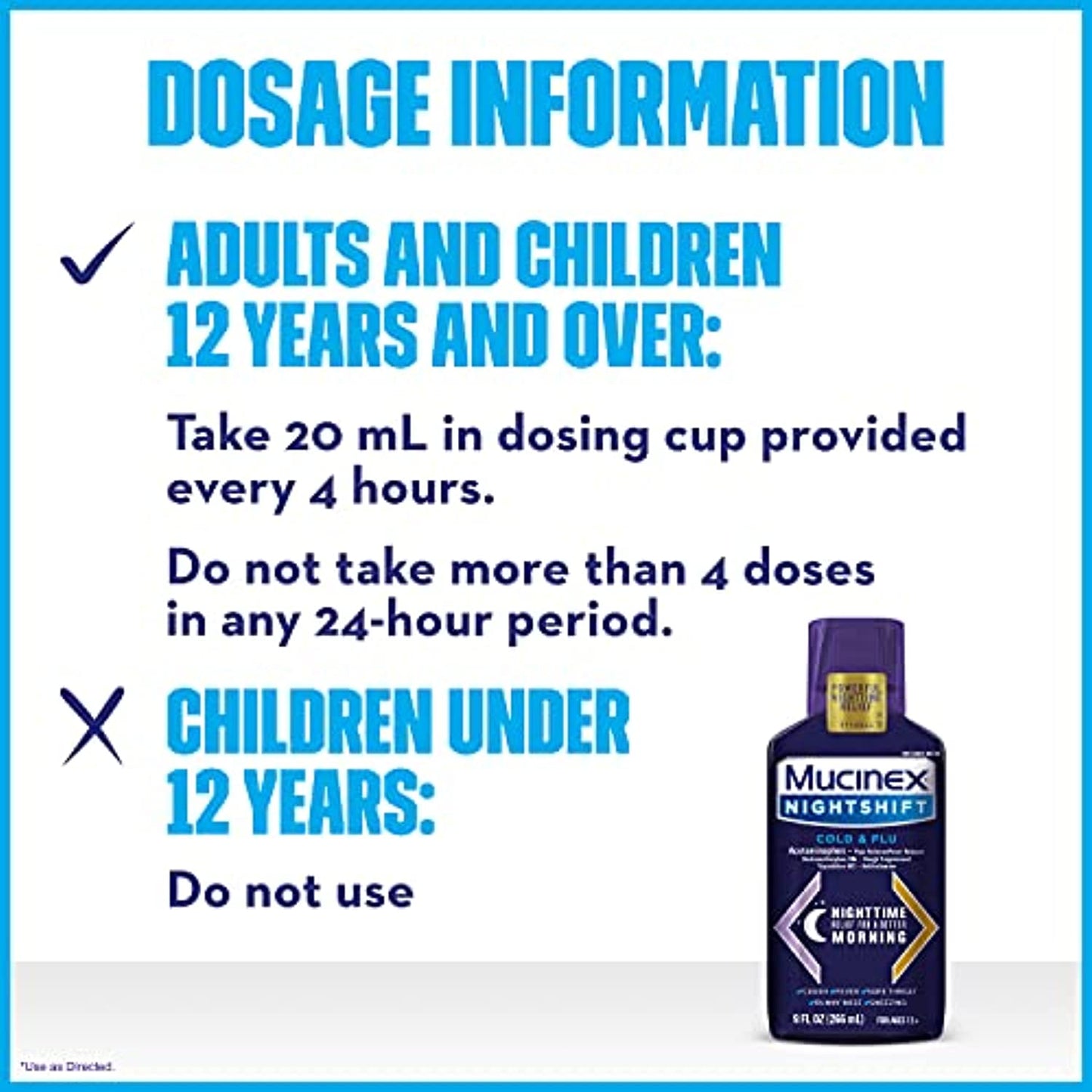 4 Pack Mucinex Nightshift Cold & Flu Liquid, 9 Fl Oz EXP 11/2021