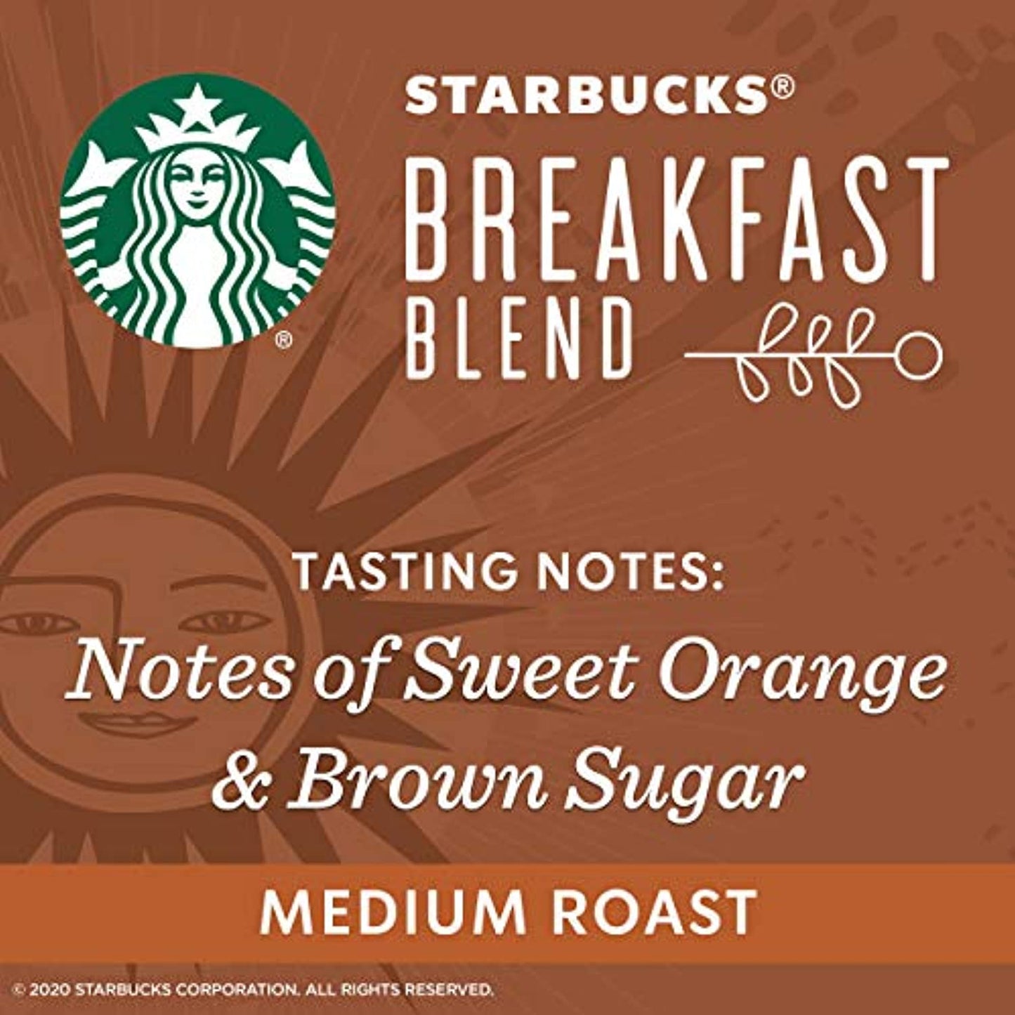 Starbucks Medium Roast K-Cup Coffee Pods  Breakfast Blend for Keurig Brewers  6 boxes (60 pods total)
