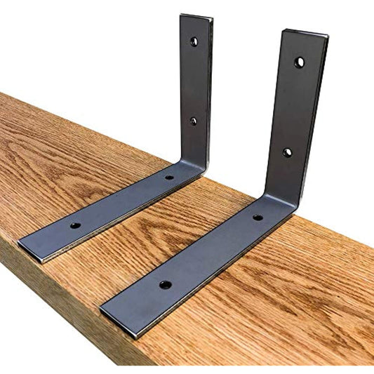 DIY CARTEL Rustic Shelf Brackets - Raw Hot Rolled Steel 8" x 6" 2 pack (no lip)