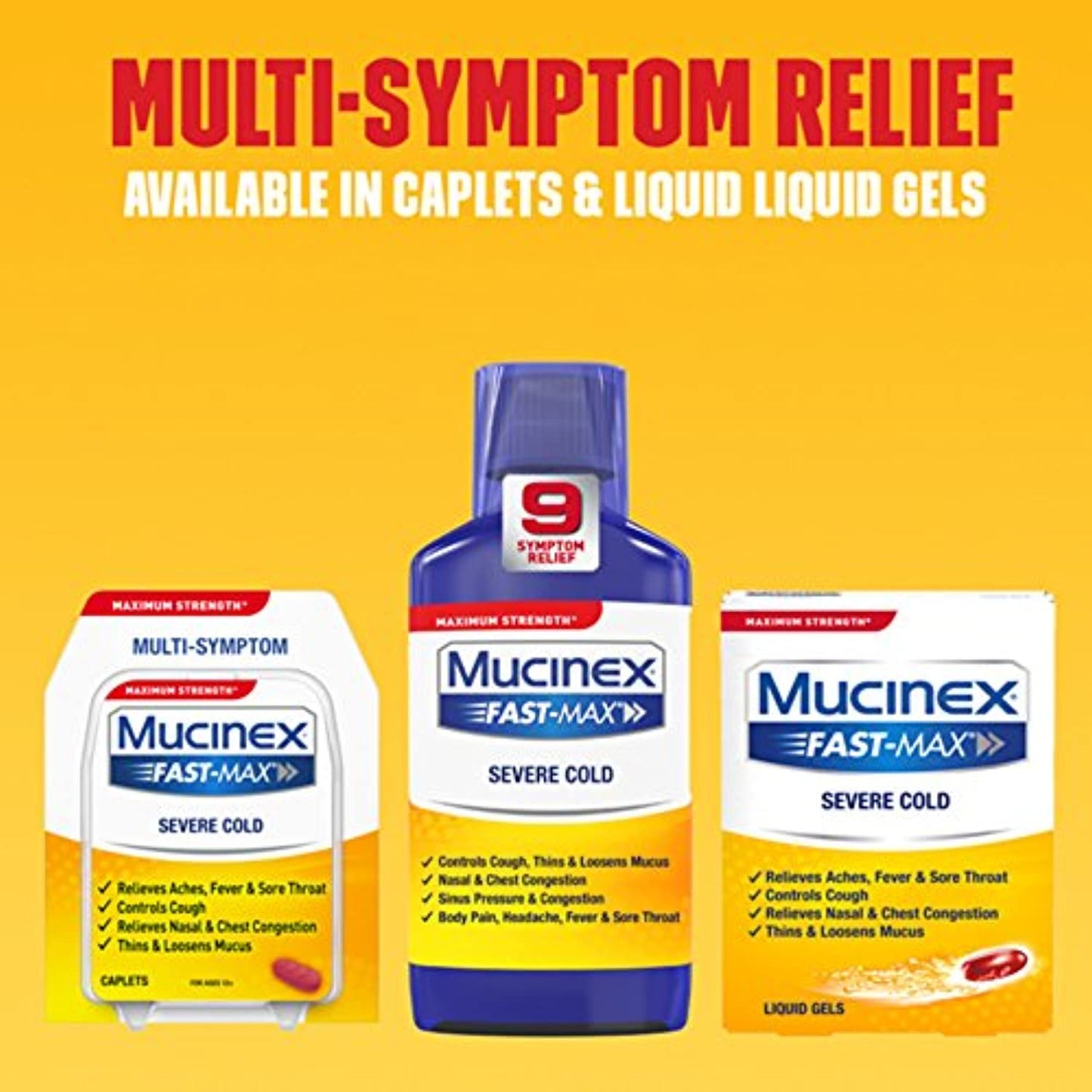 6 pack Mucinex Fast-Max Severe Cold Relief Liquid, 6oz