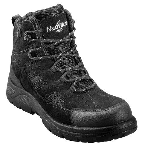 Nautilus Mens Composite Toe EH Waterproof Hiker W Black Suede Boots 8.5 EE