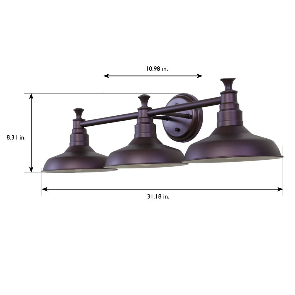 Design House 520320 Kimball 3 Vanity Light, Coffee Bronze