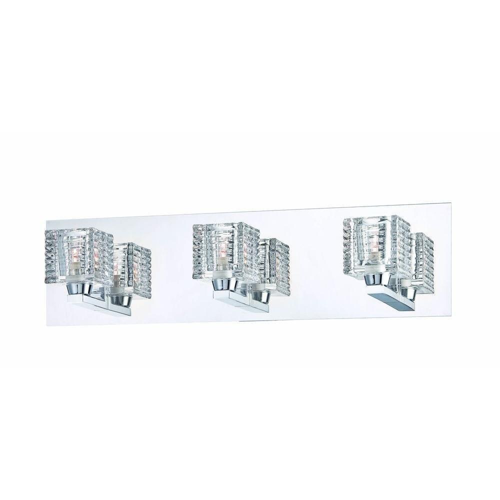 Hampton Bay 25723-HBU Olivet 3-Light Chrome Bath Light